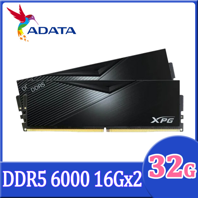 ADATA 威剛 XPG Lancer DDR5 6000 32GB(16Gx2) 桌上型超頻記憶體(黑色)