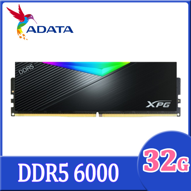 ADATA 威剛 XPG Lancer DDR5 6000 32GB RGB 桌上型超頻記憶體(黑色)