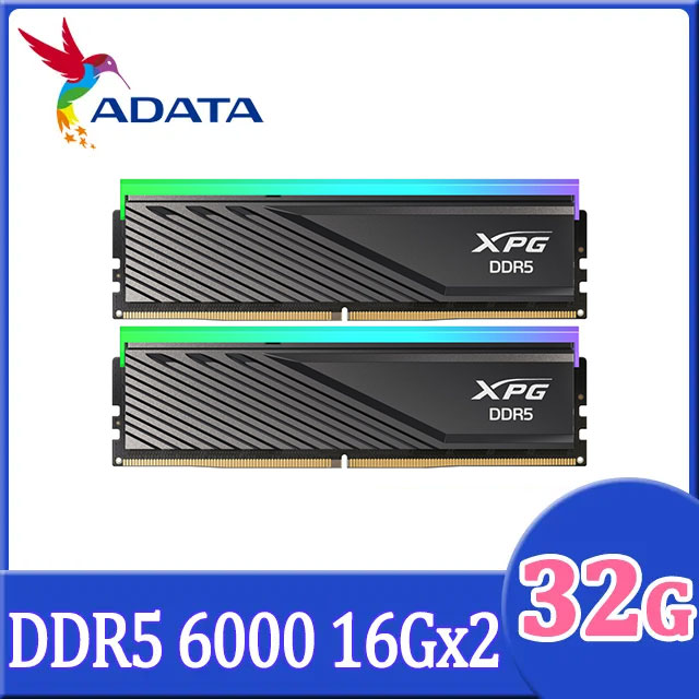 ADATA 威剛 XPG Lancer Blade RGB DDR5 6000 32GB(16Gx2) 桌上型超頻記憶體(黑色)
