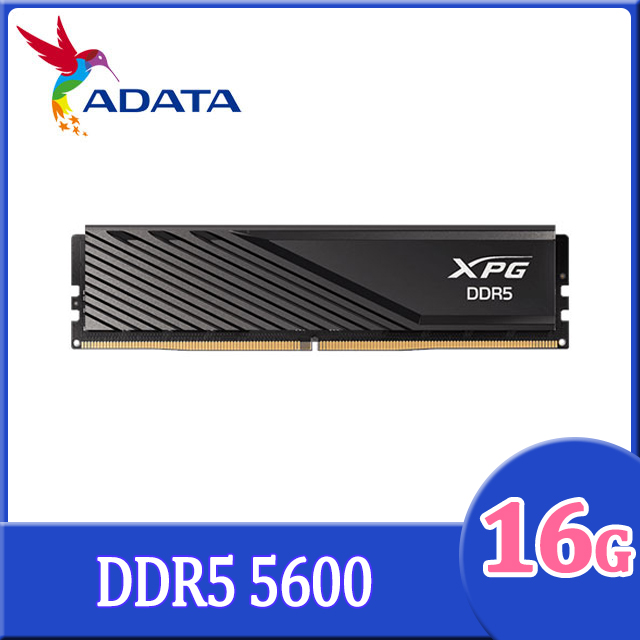 ADATA 威剛 XPG Lancer Blade DDR5 5600 16GB 桌上型超頻記憶體(黑色)(AX5U5600C4616G-SLABBK)