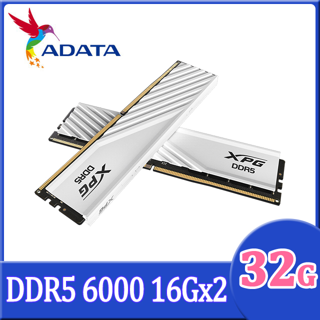 ADATA 威剛 XPG Lancer Blade DDR5 6000 32GB(16Gx2) 桌上型超頻記憶體(白色)(AX5U6000C4816G-DTLABWH)