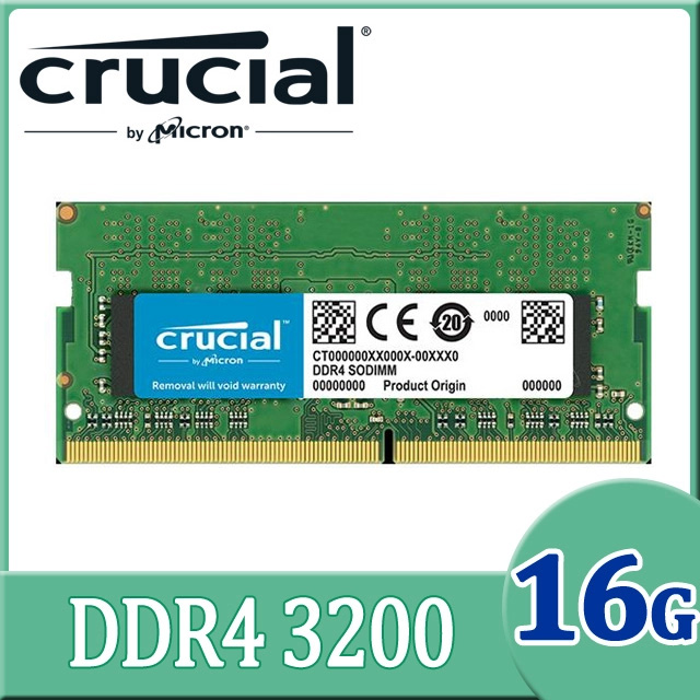 Micron Crucial 美光 DDR4 3200 16G 筆記型記憶體(原生3200)(CT16G4SFS832A)