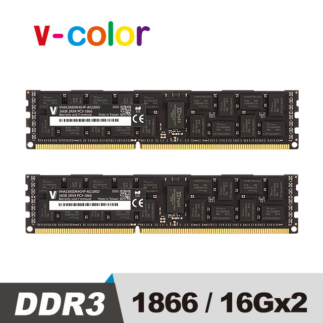 v-color 全何 Apple Mac Pro 2013 專用 DDR3 1866 32GB(16GBX2) R-DIMM 伺服器記憶體