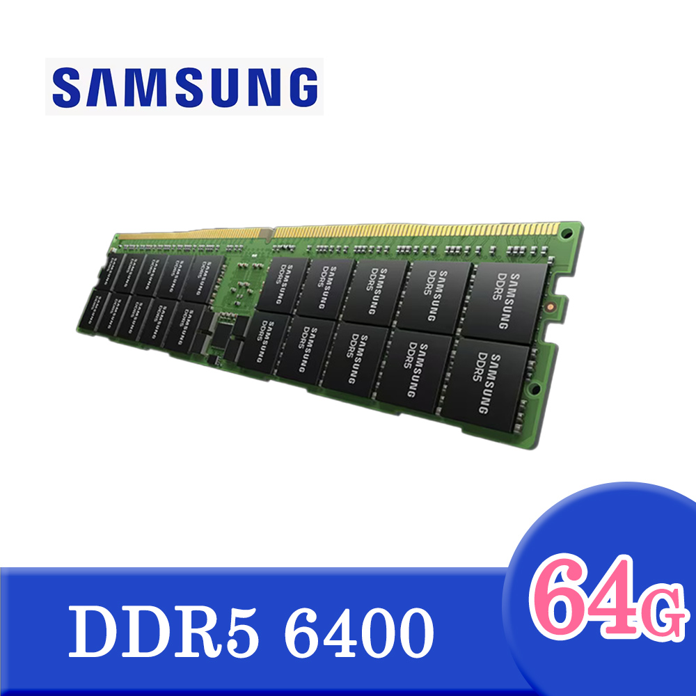 Samsung DDR5 6400 64GB ECC R-DIMM 伺服器記憶體