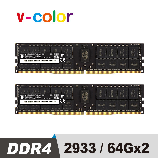 v-color 全何 Apple Mac Pro專用 DDR4 2933 128GB(64GBX2) R-DIMM 伺服器記憶體