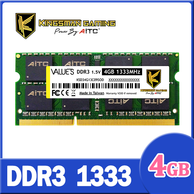 AITC 艾格 Value S DDR3 4GB 1333 筆記型記憶體