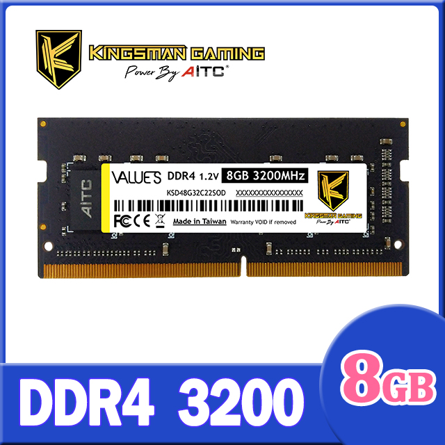 AITC 艾格 Value S DDR4 8GB 3200 筆記型記憶體