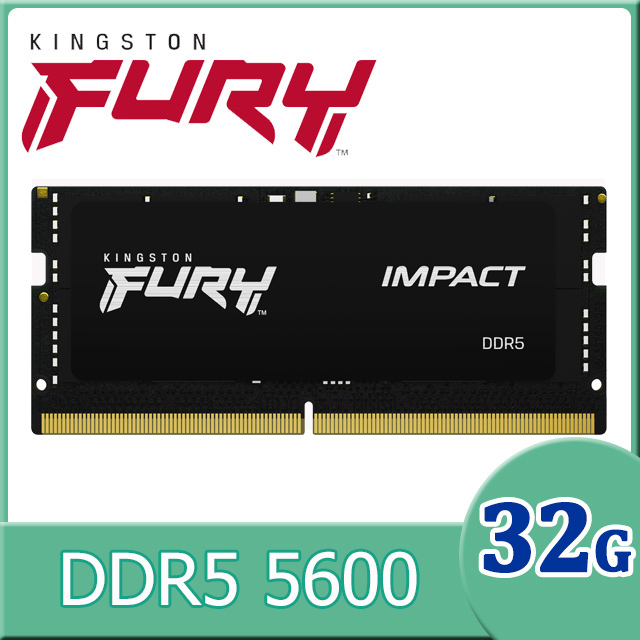 Kingston FURY Impact DDR5 5600MT/s 32GB 記憶體 (KF556S40IB-32)