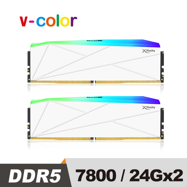 DDR5 MANTA XFinity 7800 48GB (24GBx2) RGB 桌上型超頻記憶體 (白)