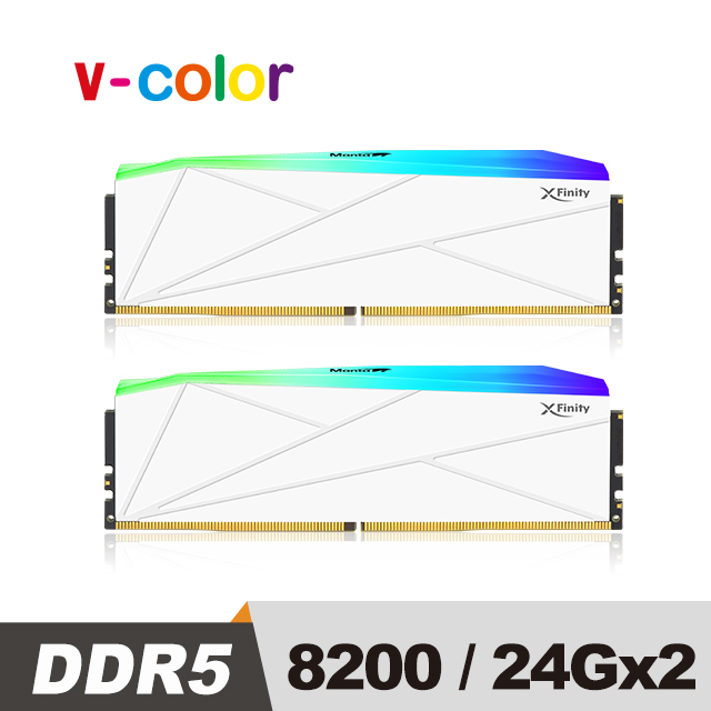 DDR5 MANTA XFinity 8200 48GB (24GBx2) RGB 桌上型超頻記憶體 (白)