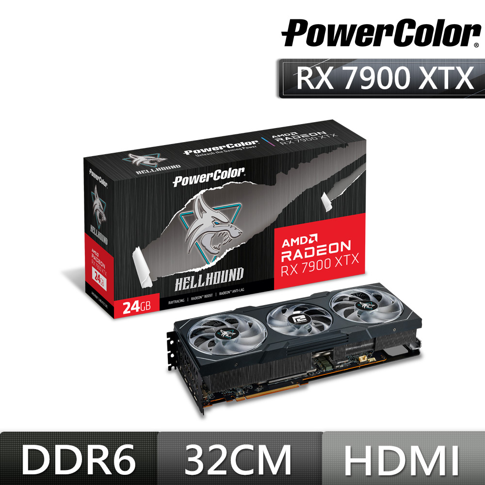 撼訊 RX 7900 XTX Hellhound 24G OC GDDR6 384bit AMD 顯示卡