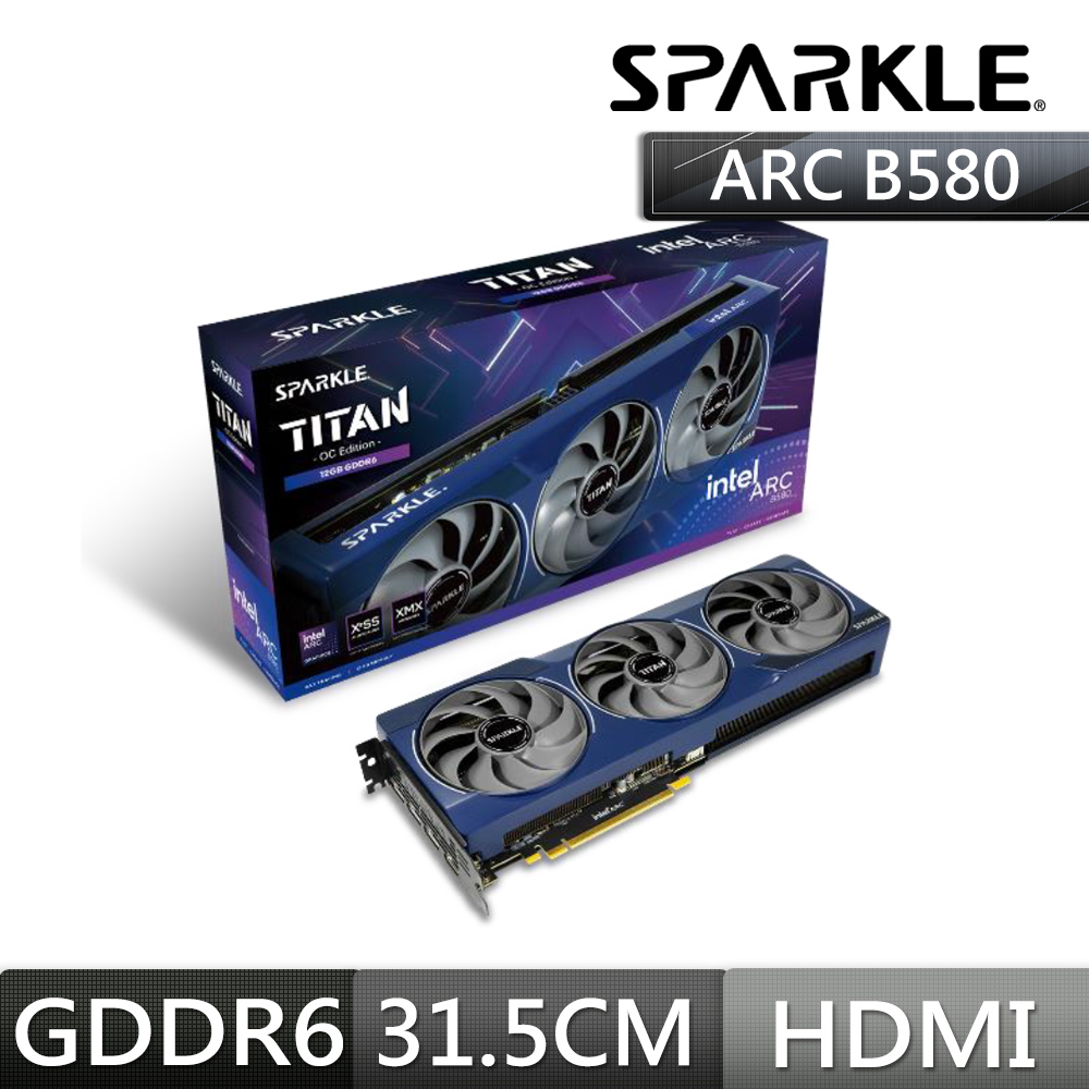 撼與SPARKLE Intel Arc B580 TITAN 顯示卡
