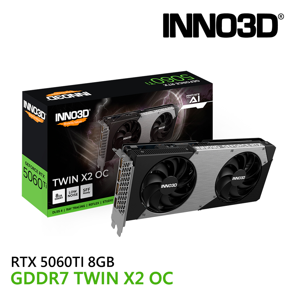 INNO3D 映眾 GeForce RTX 5060TI 8GB GDDR7 TWIN X2 OC 顯示卡