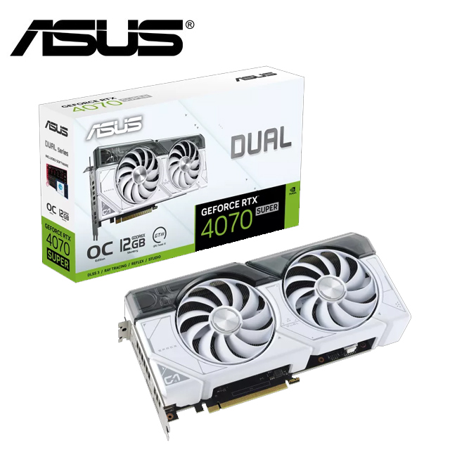 ASUS Dual GeForce RTX 4070 SUPER White OC 12GB 顯示卡
