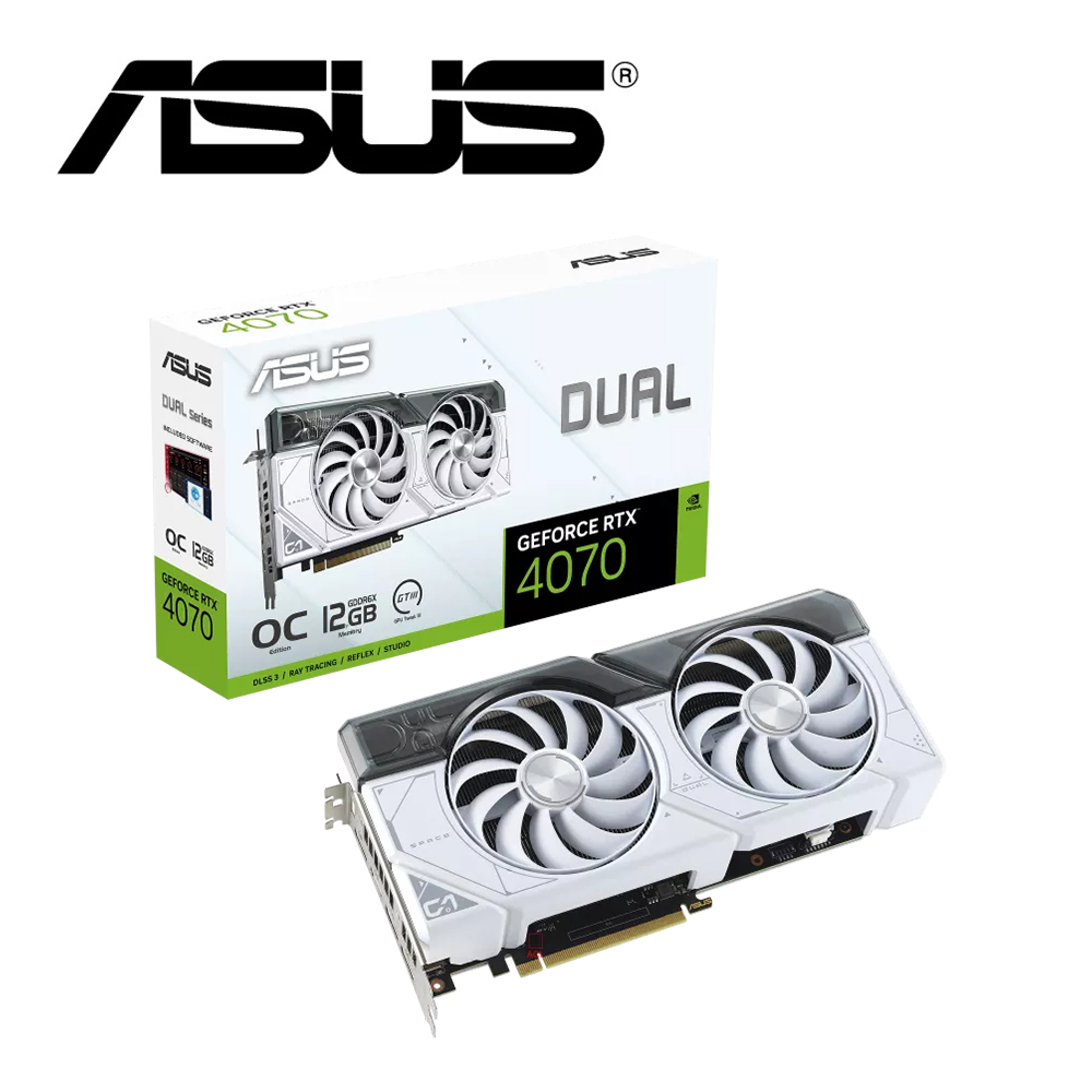 華碩 DUAL-RTX4070-O12G-WHITE 顯示卡+華碩 TUF GAMING P1 鼠墊