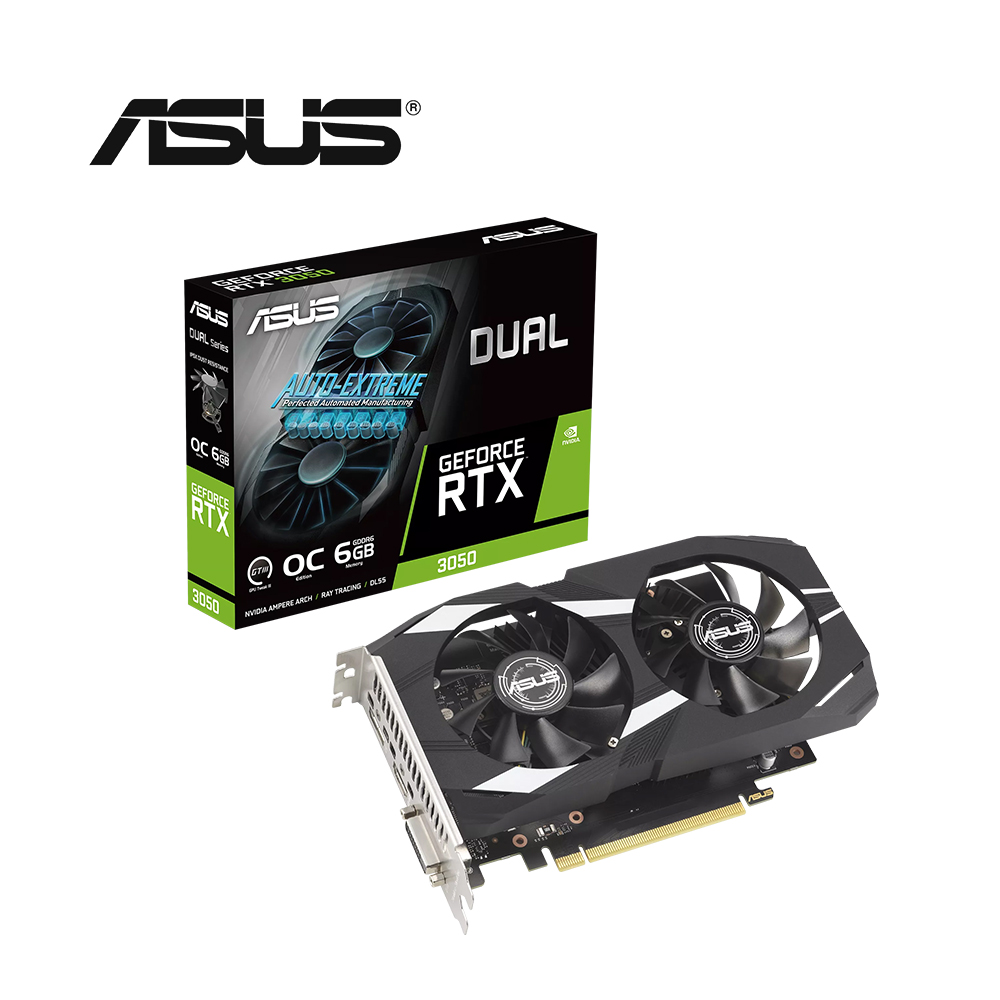 華碩 DUAL-RTX3050-O6G 顯示卡+羅技 MK240 NANO 無線滑鼠鍵盤組