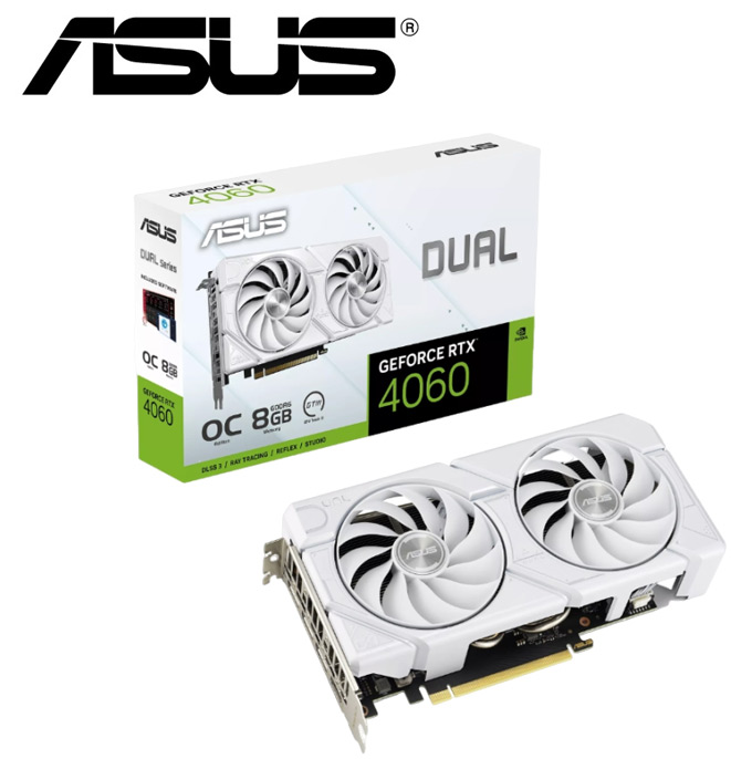 ASUS 華碩DUAL-RTX4060-O8G-EVO-WHITE 8G DDR6 顯示卡