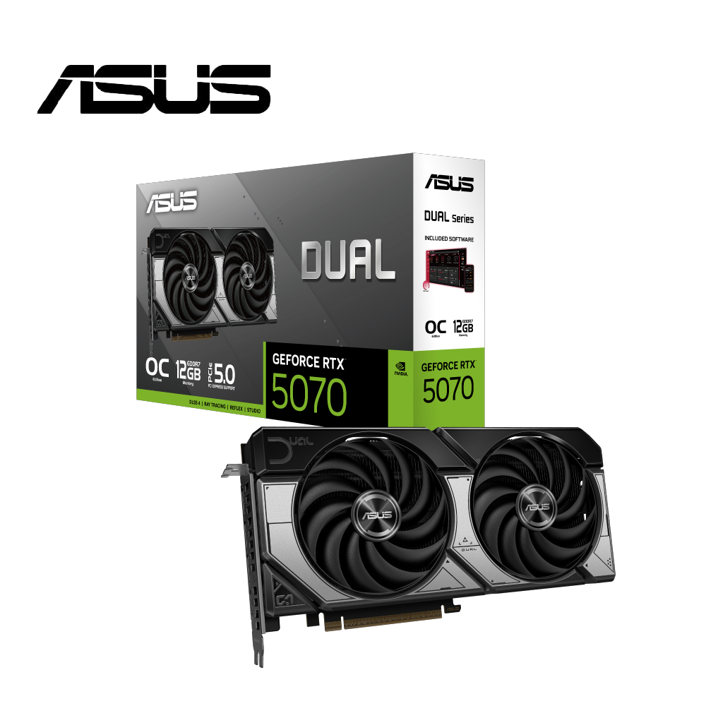 ASUS Dual GeForce RTX 5070 12GB GDDR7 OC 顯示卡