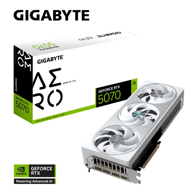 技嘉 AORUS GeForce RTX 5070 AERO OC 12G 顯示卡