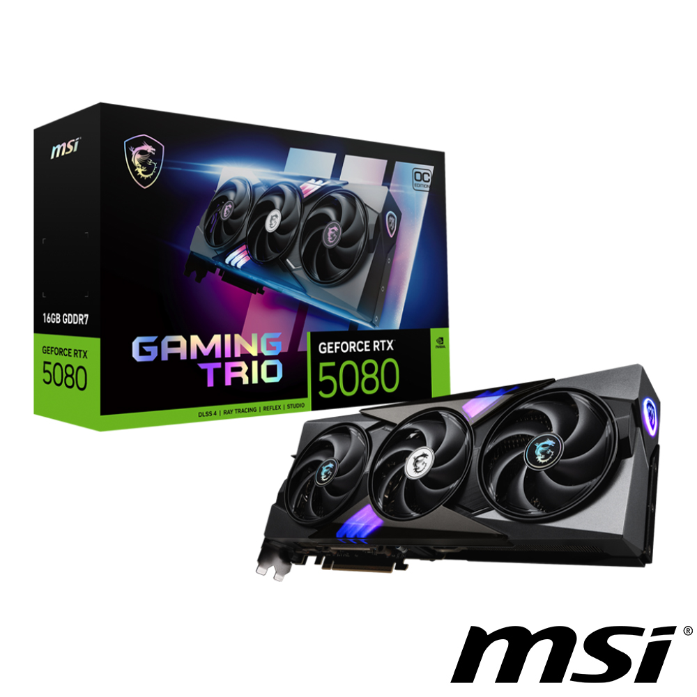 微星 GeForce RTX 5080 16G GAMING TRIO OC 顯示卡