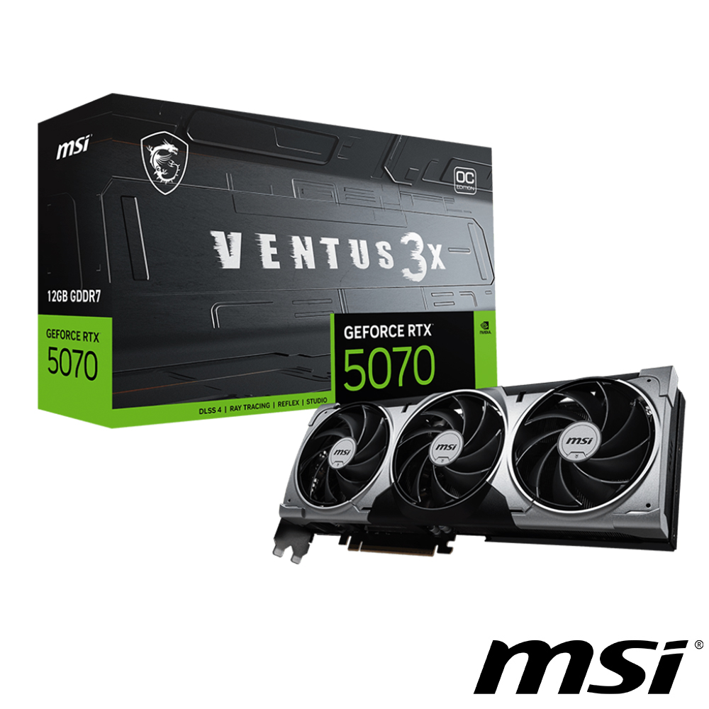 MSI GeForce RTX 5070 12G VENTUS 3X OC 顯示卡