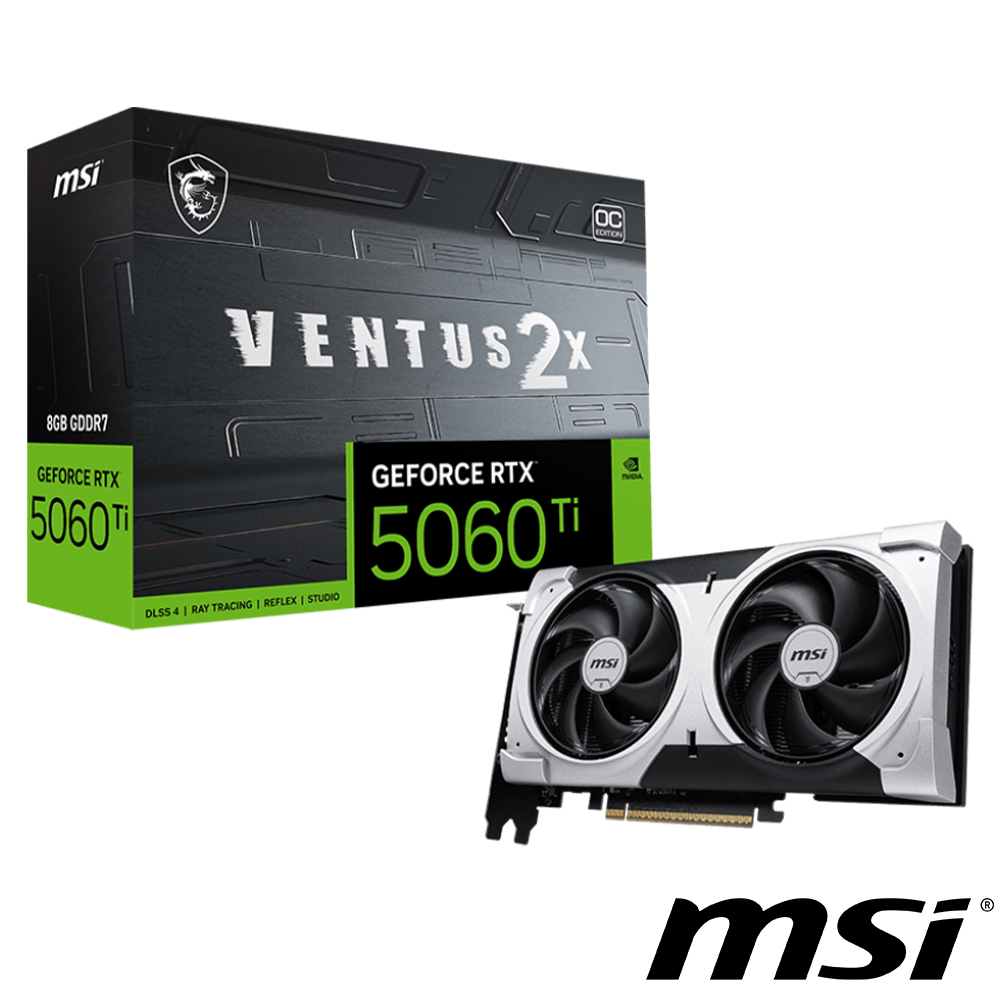 MSI GeForce RTX 5060 Ti 8G VENTUS 2X OC PLUS顯示卡