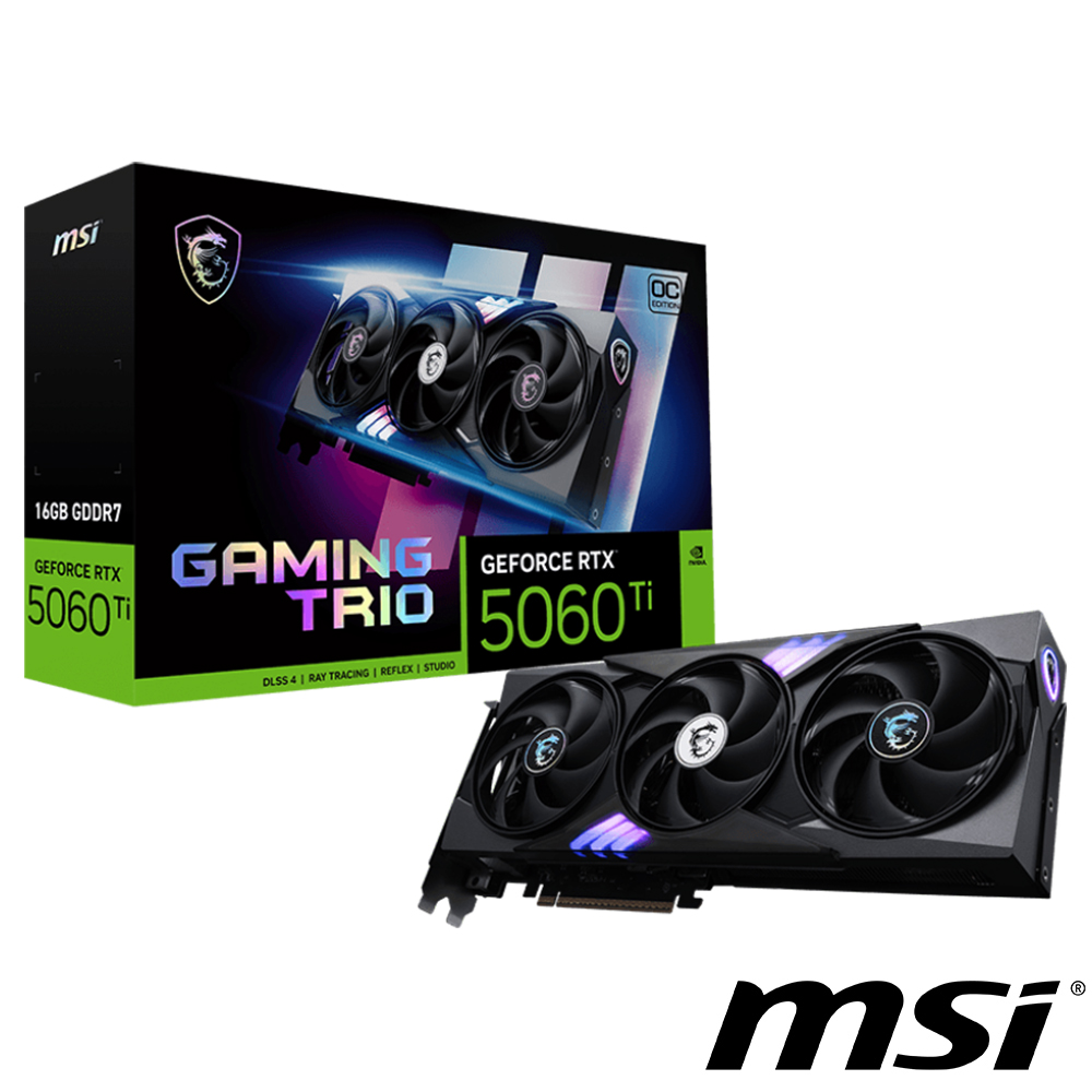 MSI GeForce RTX 5060 Ti 16G GAMING TRIO OC 顯示卡