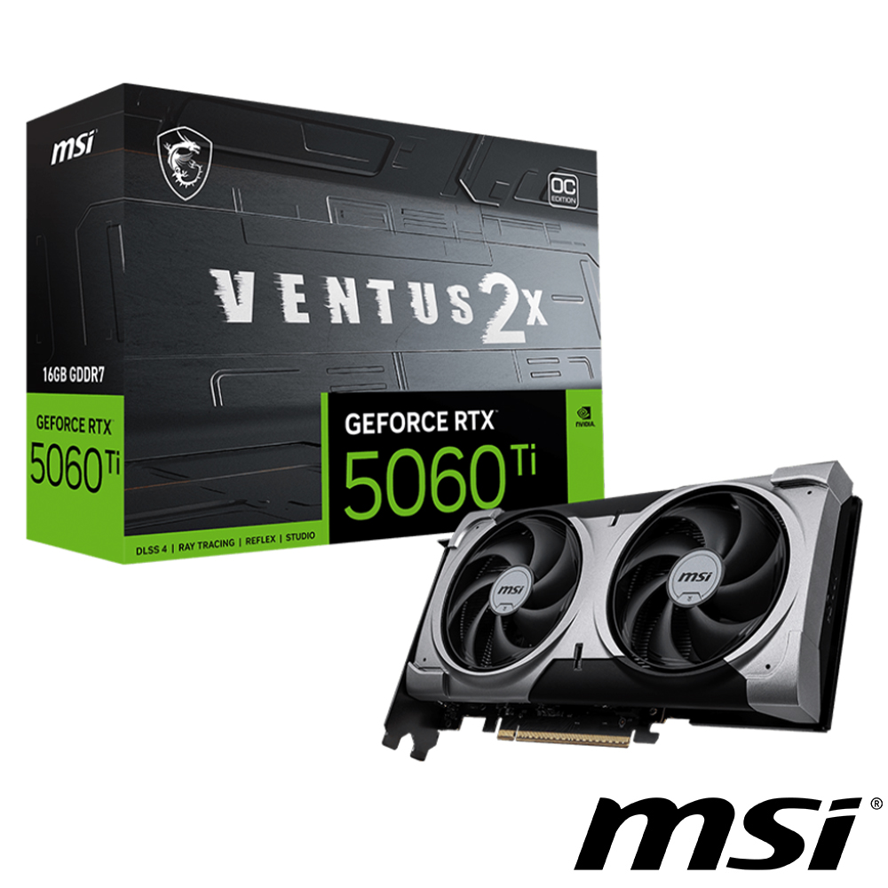 MSI GeForce RTX 5060 Ti 16G VENTUS 2X OC PLUS 顯示卡