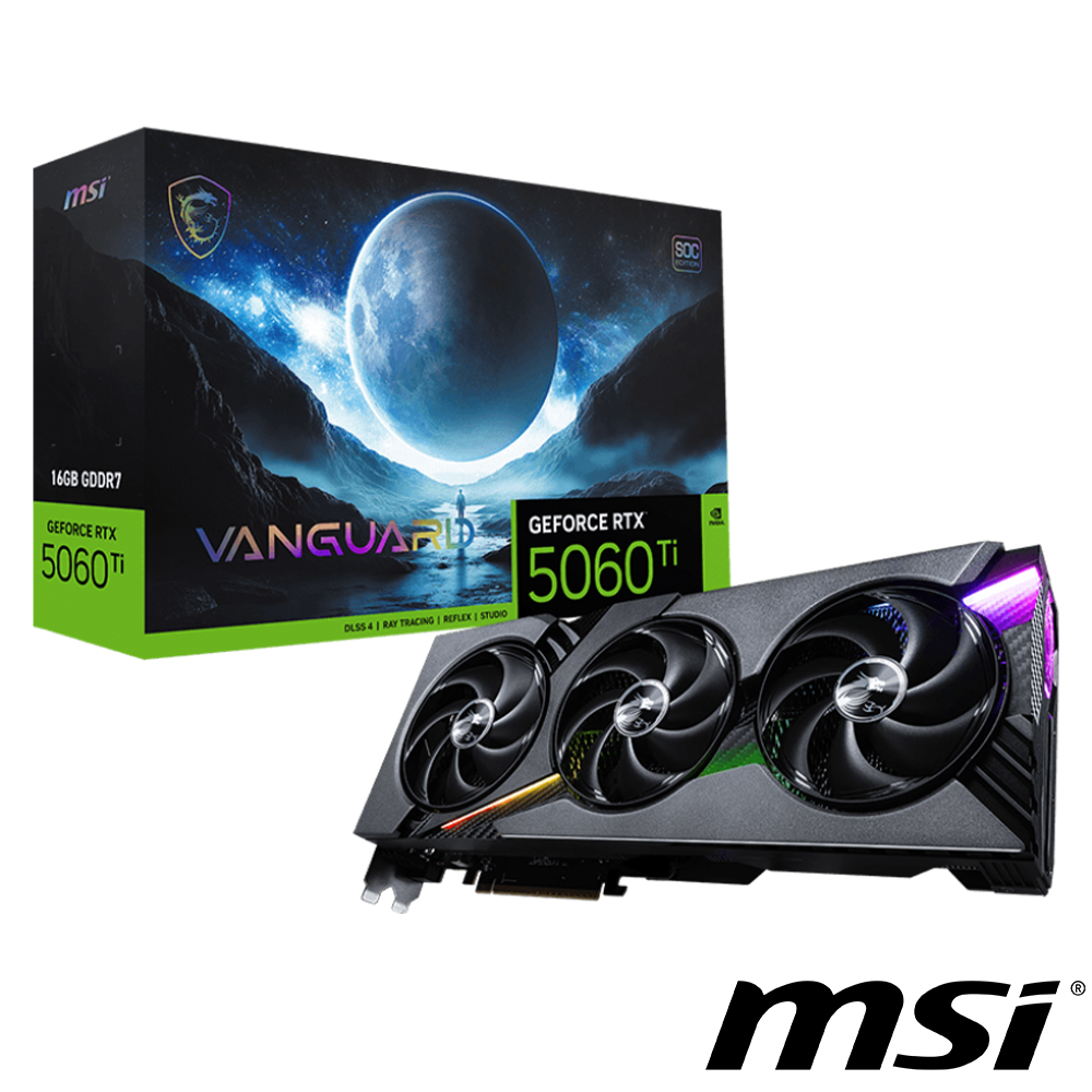 MSI GeForce RTX 5060 Ti 16G VANGUARD SOC 顯示卡