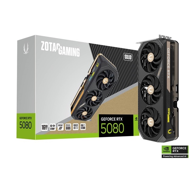 【RTX 50超值組】ZOTAC GAMING GeForce RTX 5080 SOLID 顯示卡 大組包