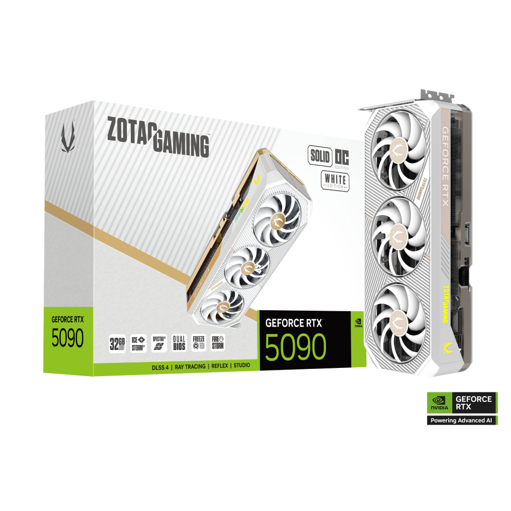 ZOTAC GAMING GeForce RTX 5090 SOLID OC White Edition 顯示卡組合