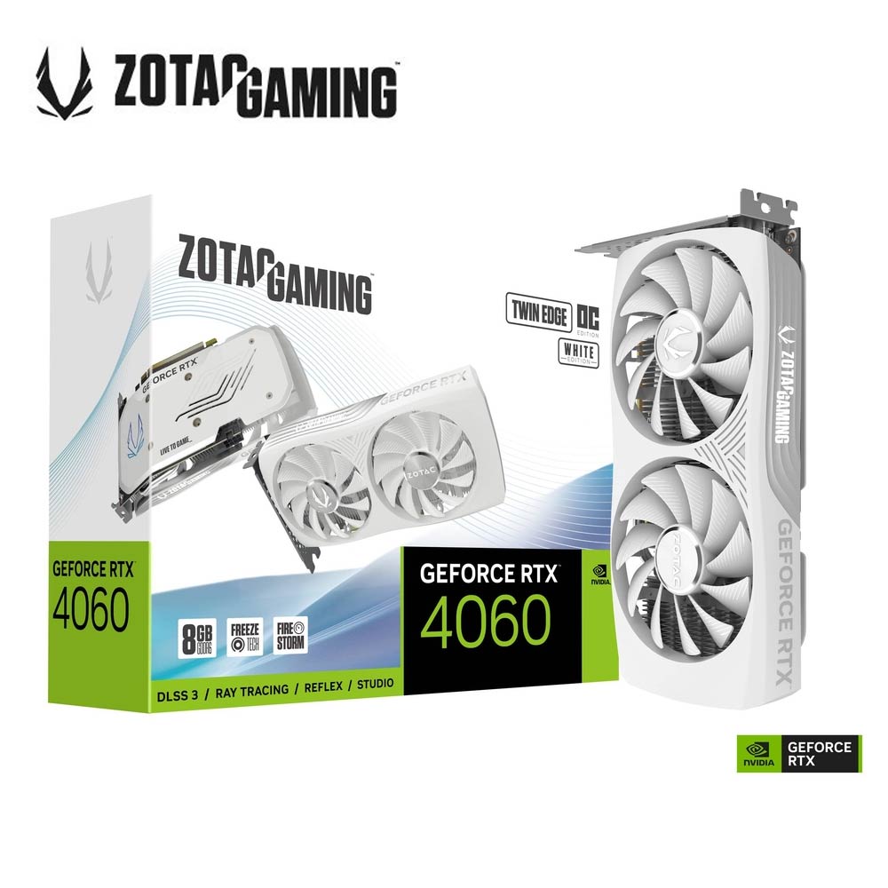 ZOTAC GAMING GeForce RTX 4060 8GB Twin Edge OC White Edition 顯示卡