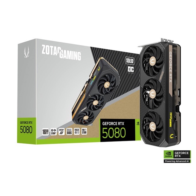 ZOTAC GAMING GeForce RTX 5080 SOLID OC 16GB 顯示卡