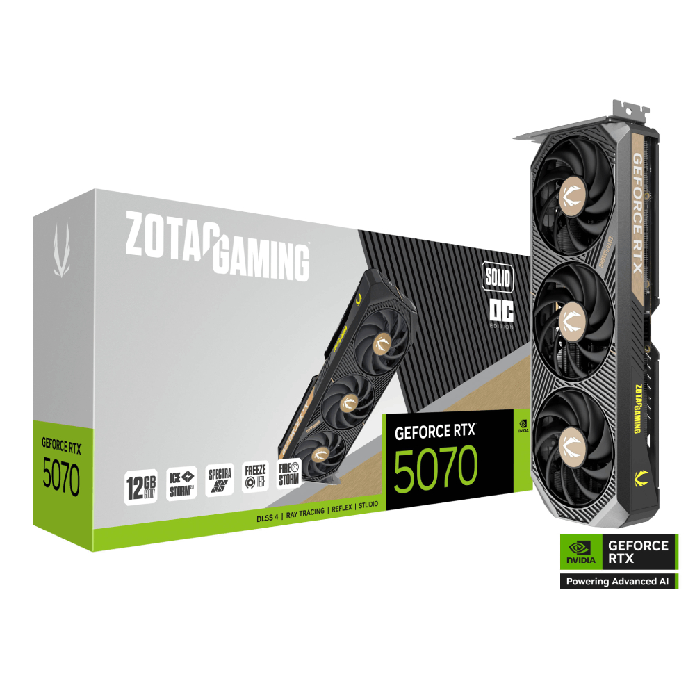 ZOTAC 索泰 RTX 5070 SOLID OC 顯示卡 (組合包)