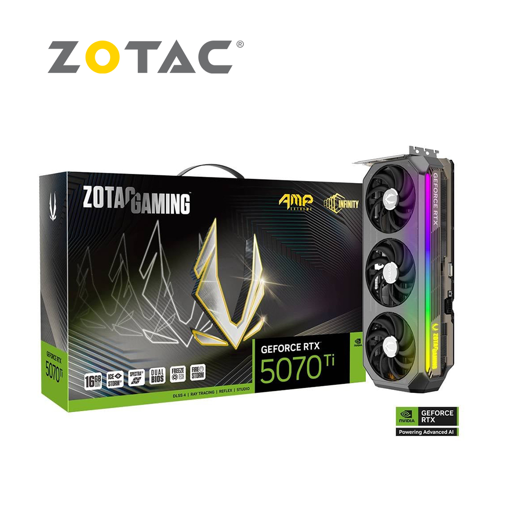 ZOTAC 索泰 RTX 5070TI AMP Extreme INFINITY 16G 顯示卡