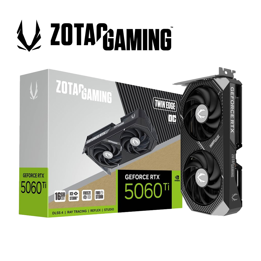 ZOTAC 索泰 RTX 5060 TI 16GB Twin Edge OC 顯示卡+ViewSonic 優派 VA2414-MH 24吋 無邊框設計螢幕