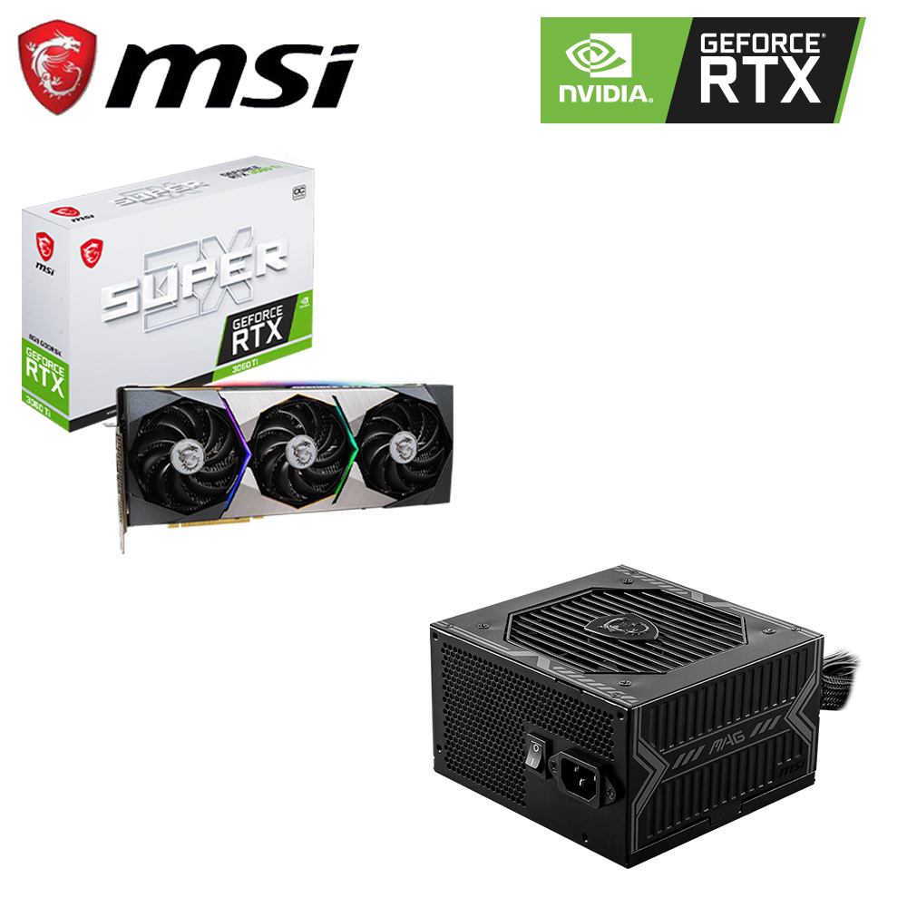 微星RTX 3060 TI SUPER 3X 8GD 6X OC +微星MAG A750BN PCIE5(750W 80+銅牌) 組合包