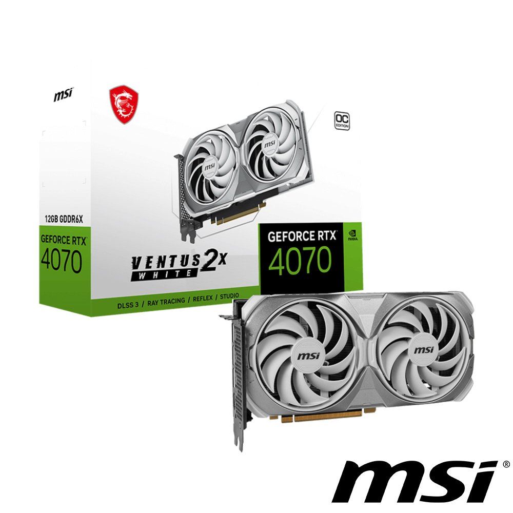微星 RTX 4070 VENTUS 2X WHITE 12G OC 顯卡 + MSI MAG A850GL PCIE5 WHITE 電源