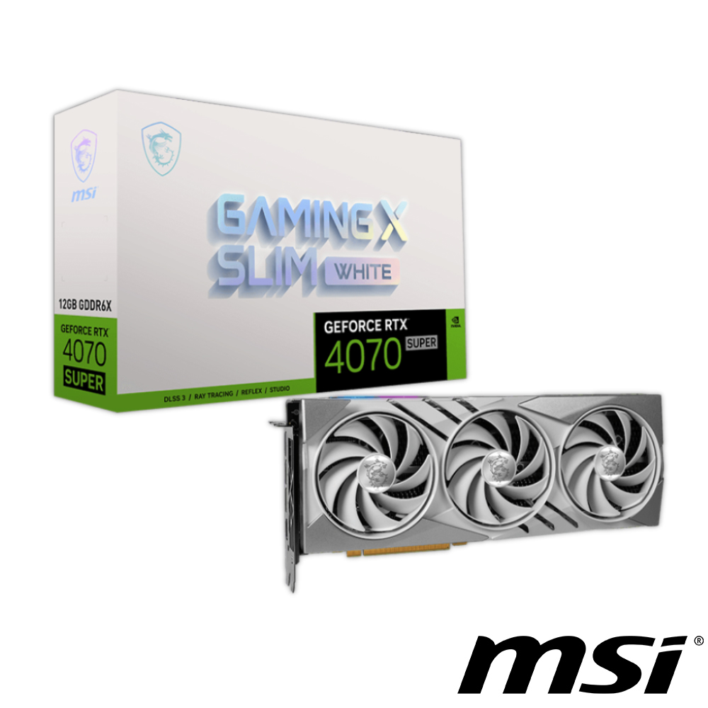 微星 RTX 4070 SUPER 12G GAMING X SLIM WHITE 顯卡 + MSI MAG A850GL PCIE5 WHITE 電源