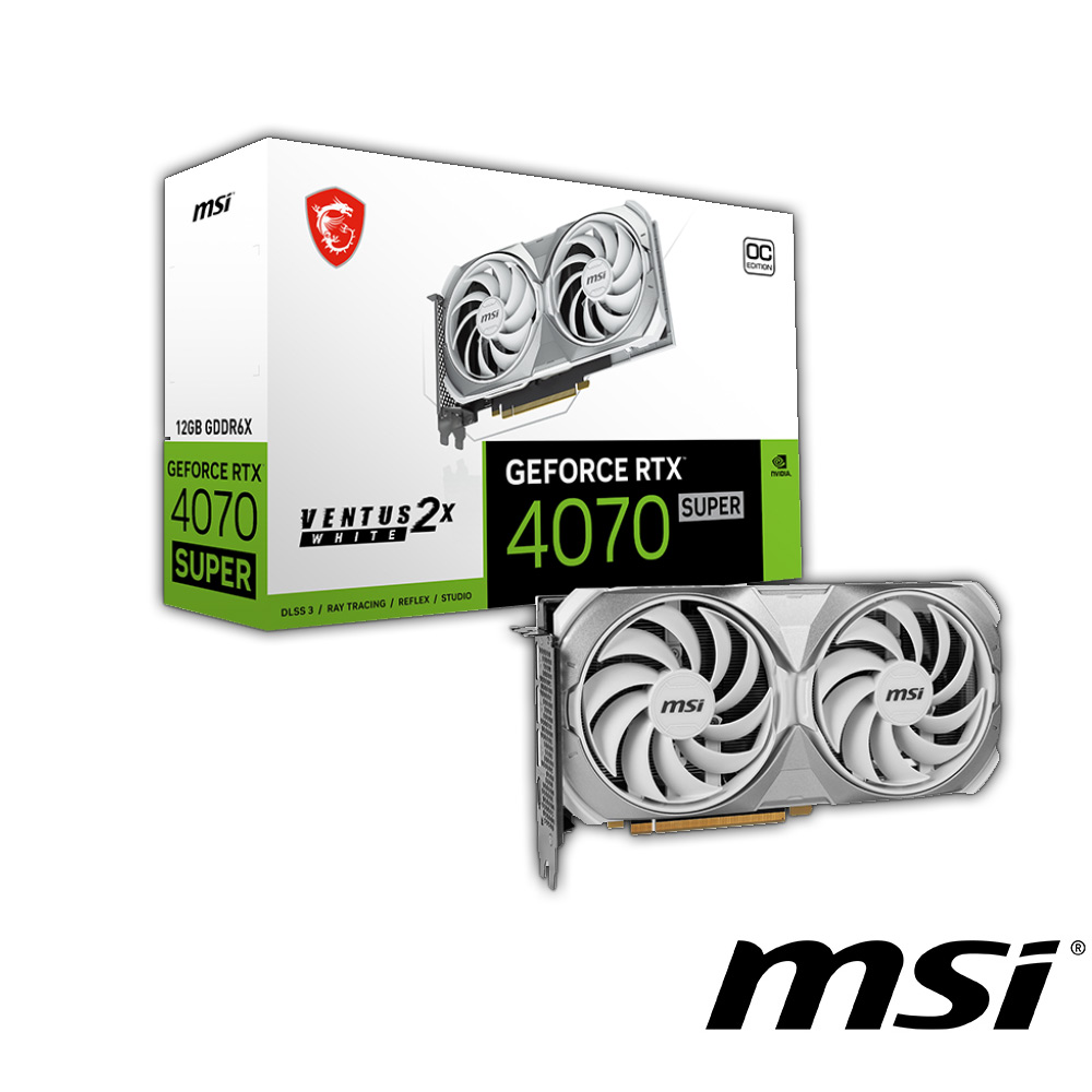 微星 RTX 4070 SUPER 12G VENTUS 2X WHITE OC 顯卡 + MSI MAG A850GL PCIE5 WHITE 電源
