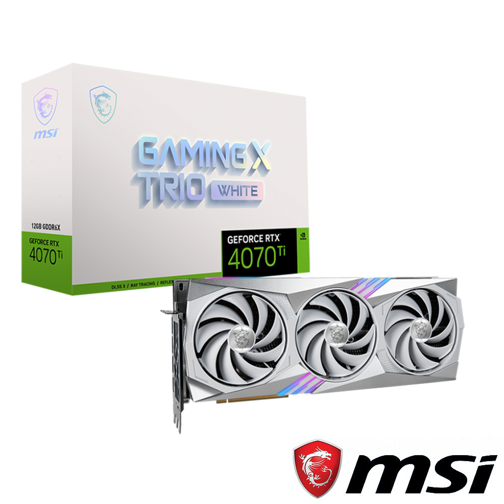 微星 RTX 4070 Ti GAMING X TRIO WHITE 12G 顯卡 + MSI MPG A1000G PCIE5 電源
