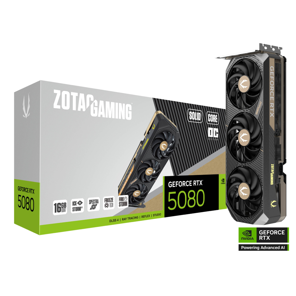 ZOTAC GAMING GeForce RTX 5080 SOLID CORE OC 顯示卡組合