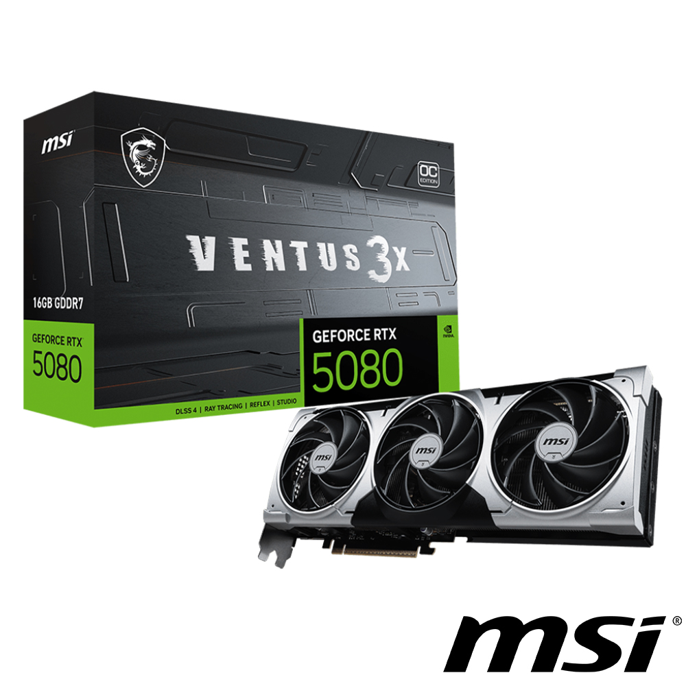 微星 GeForce RTX 5080 16G VENTUS 3X OC PLUS 顯示卡 組合