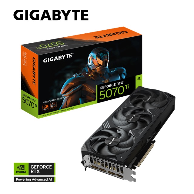技嘉 GeForce RTX 5070 Ti WINDFORCE OC SFF 16G顯示卡 組合