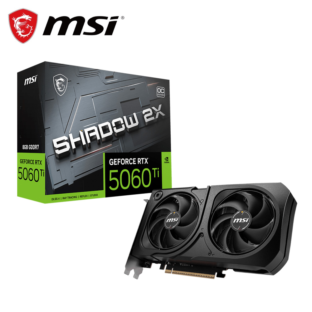 MSI 微星 RTX 5060Ti 8G SHADOW 2X OC PLUS 顯示卡+ViewSonic 優派 VA2414-MH 24吋 無邊框設計螢幕