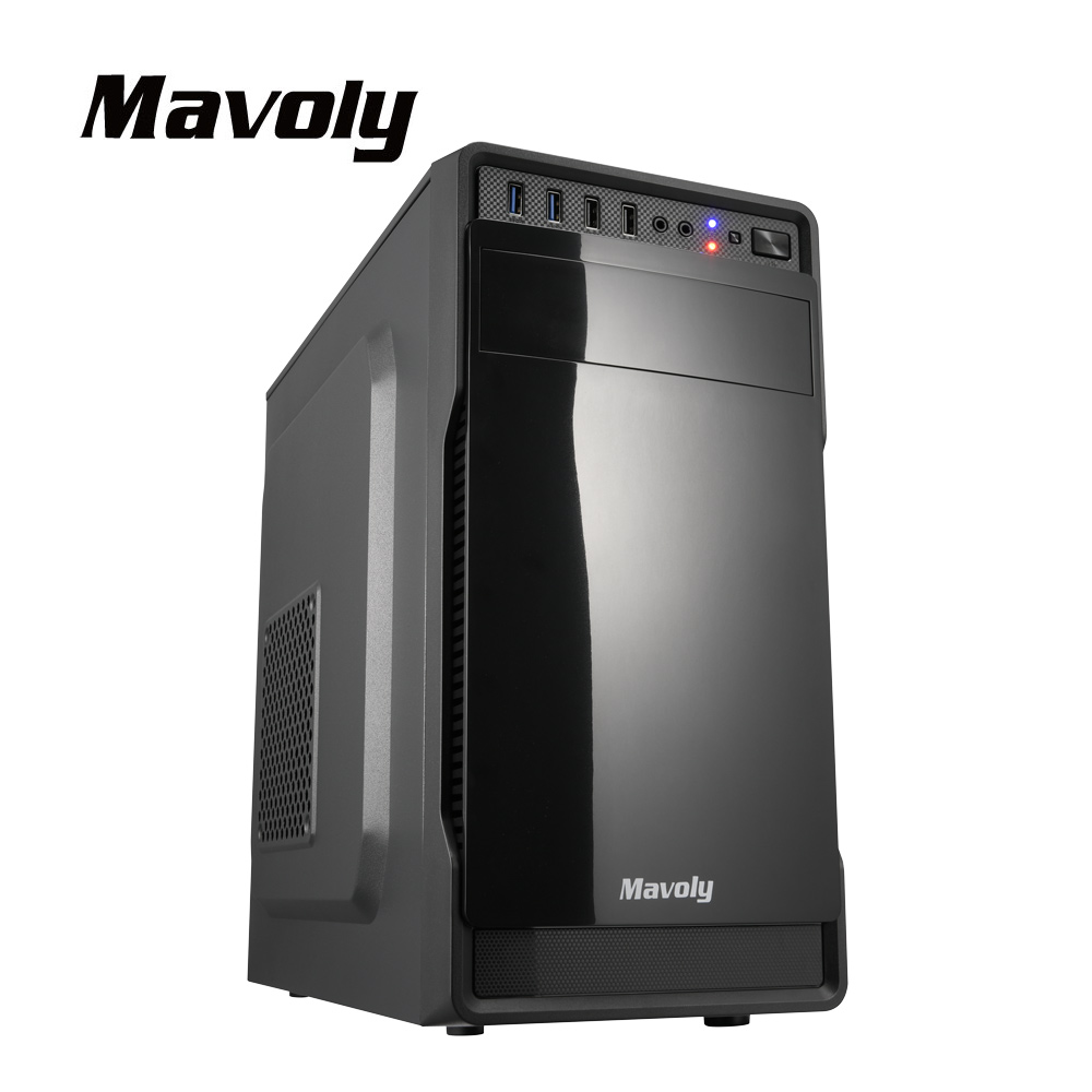 【Mavoly 松聖】葡萄柚(黑) 水果系列-電腦機殼 M-ATX USB3.0亮面機箱