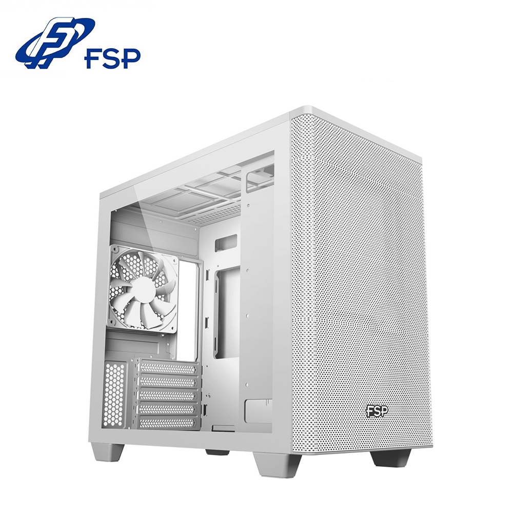 FSP 全漢 CST360(W) M-ATX 雙風扇 玻璃側板 白色 電腦機殼