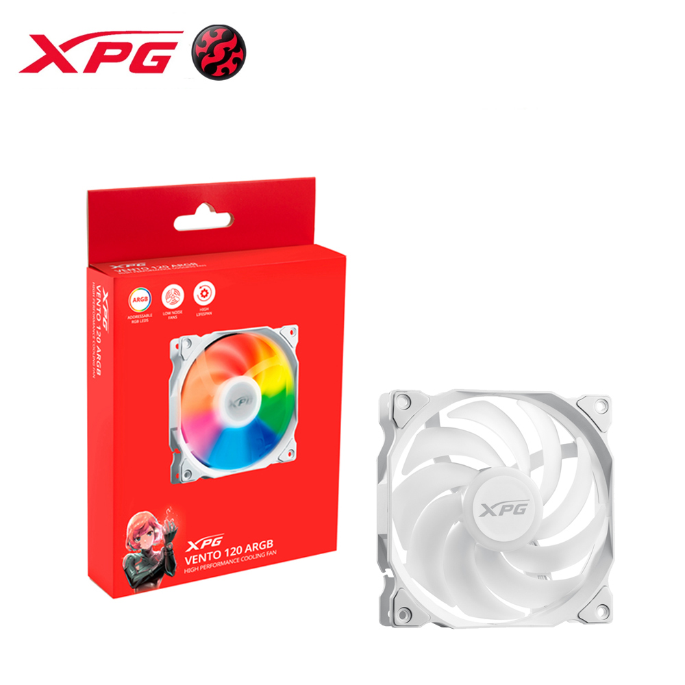 XPG VENTO 120 ARGB White 風扇(二入組)