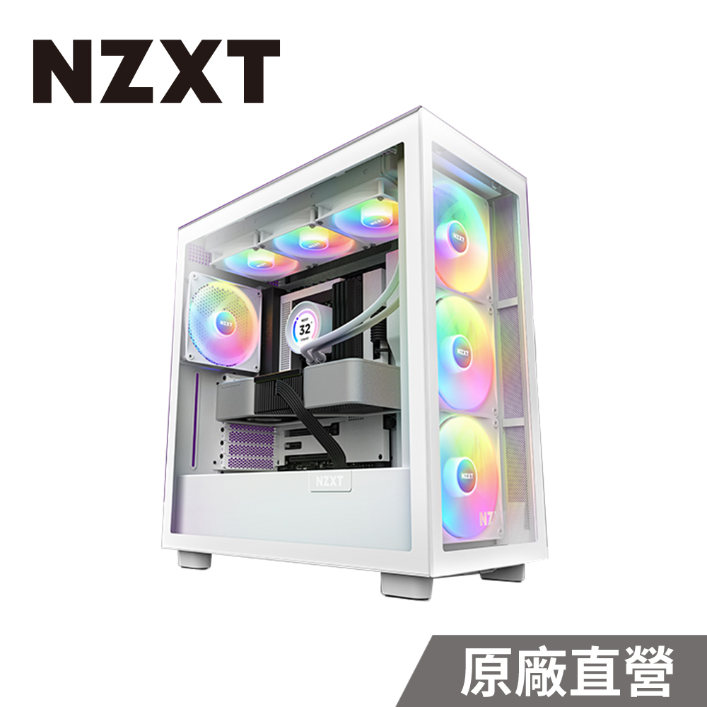 NZXT 美商恩傑 H7 Elite core (核心扇) 2023 全透側電腦機殼 白色