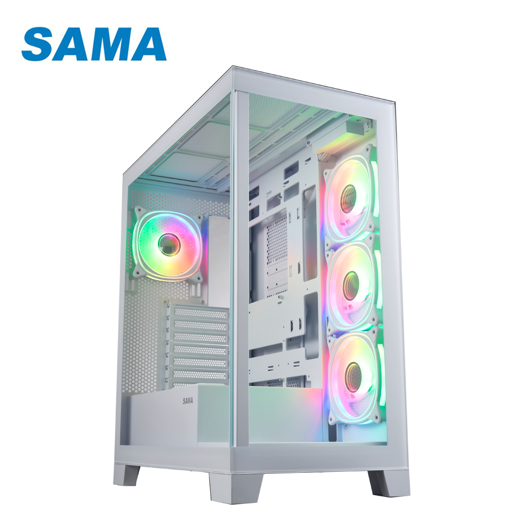 SAMA 先馬 SAK452(W) 元境界(白) ATX 四小 電腦機殼